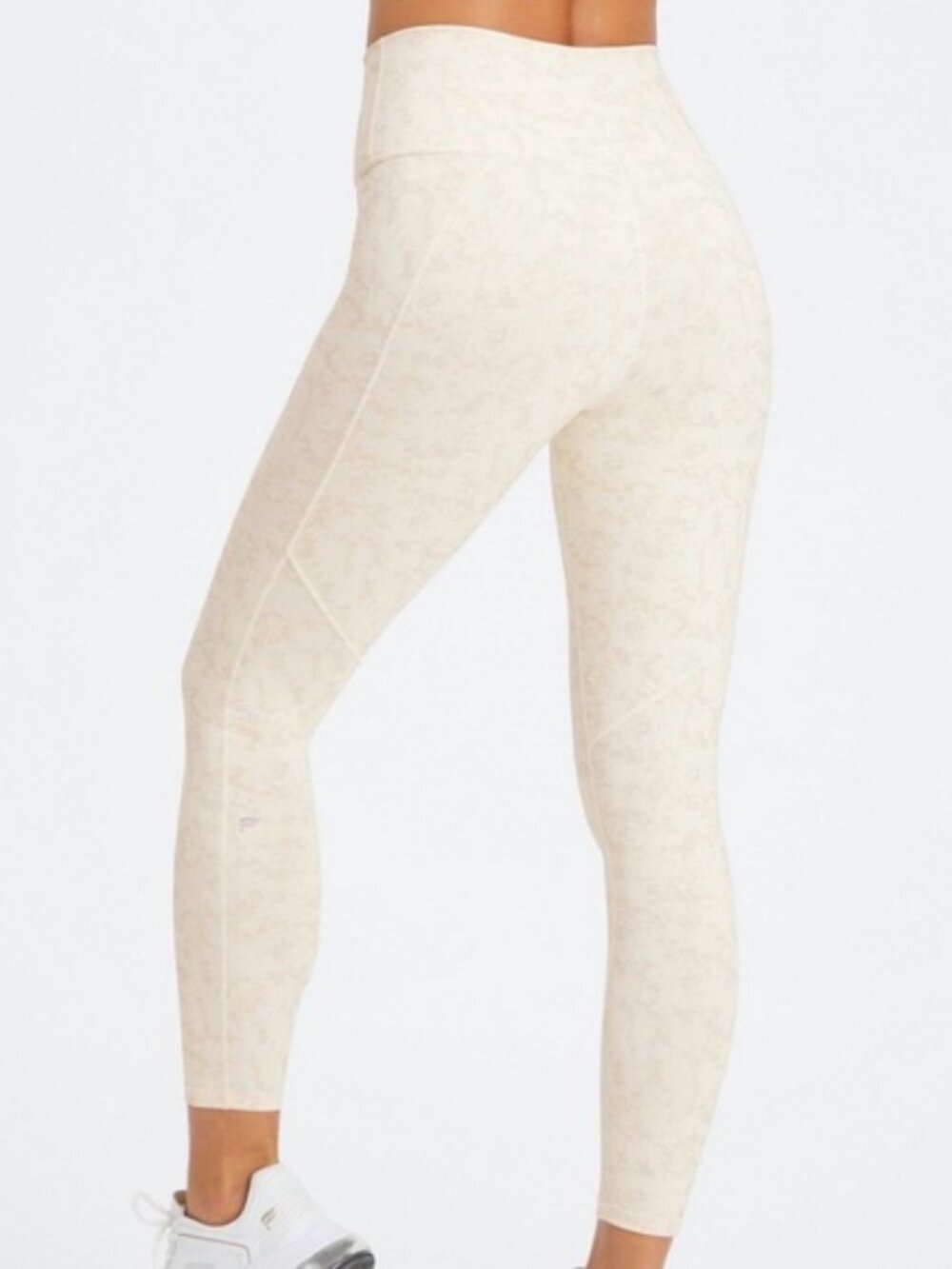 Fabletics Cream High-Waist Printed Leggings